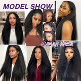 4x4 5x5 13x4 Closure With Bundles Brazilian Kinky Straight Human Hair With Frontal Invisible Melt Skin HD Lace 3 4 Bundle Weave