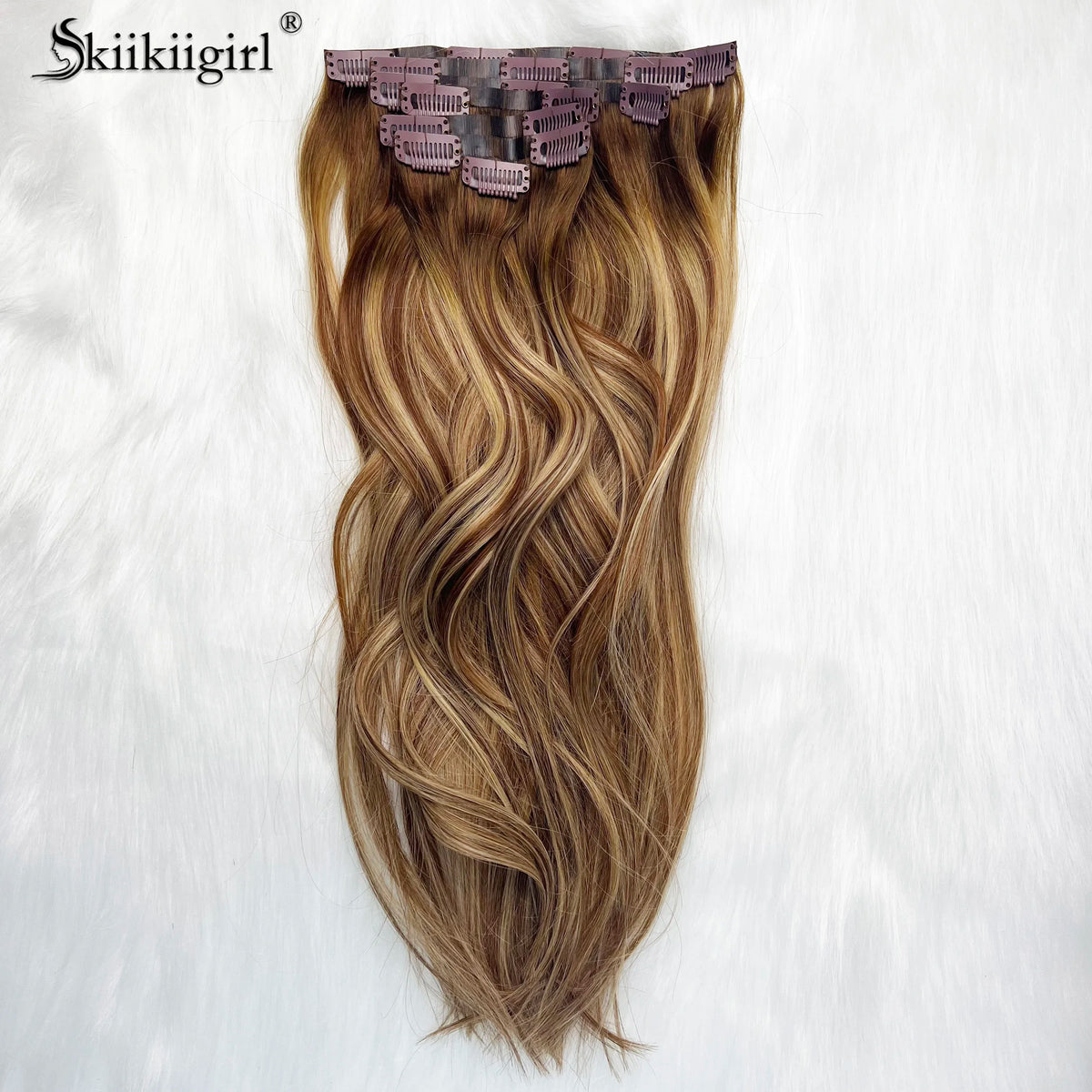 Kiikiigirl PU clip-in hair extensions made from 100% Remy human hair with seamless weft for women