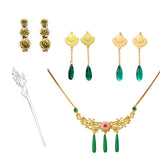 Anime The Apothecary Diaries Maomao cosplay jewelry set with necklace and earrings for women and girls, perfect for Halloween or accessories.