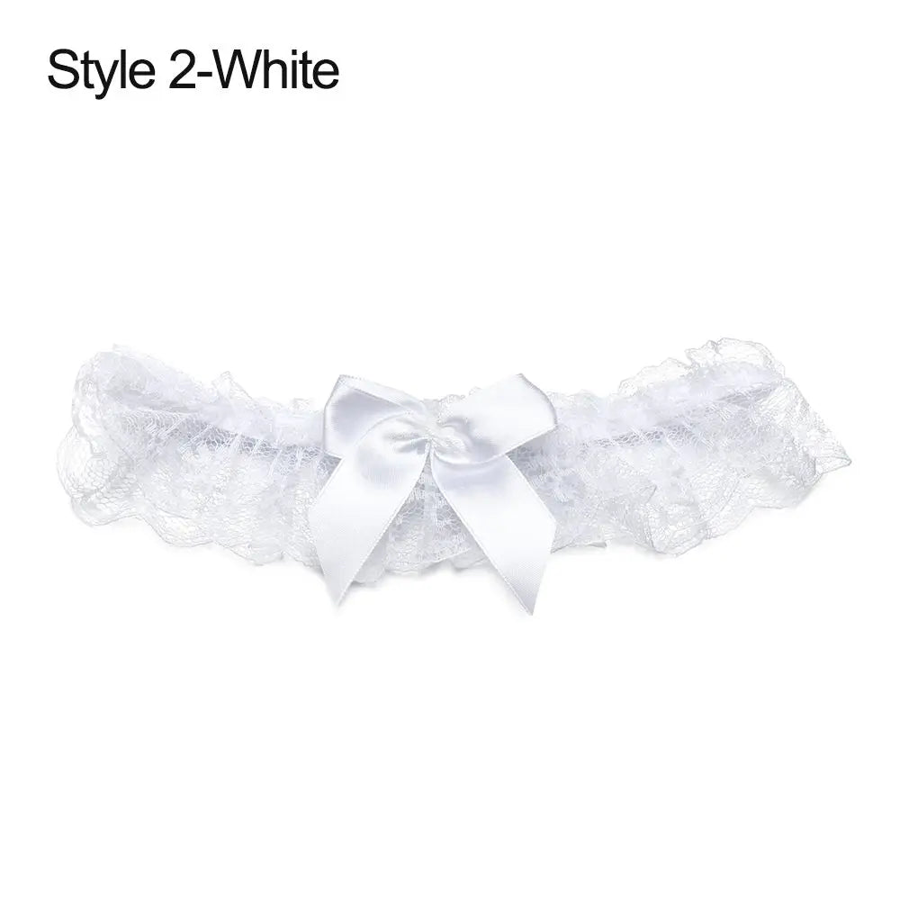 Women’s lace bow garter belt thigh ring, bowknot leg loop for bridal, cosplay, and lingerie styling