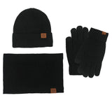 Women's winter scarf hat glove set with warm plush lining, featuring a coordinated hat, scarf, and gloves