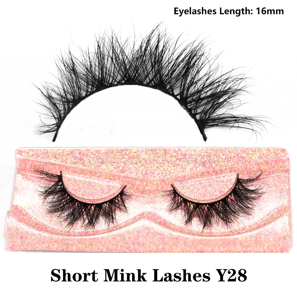 HSF Marketplace 3D real mink false eyelashes, fluffy wispy short clusters in a tray