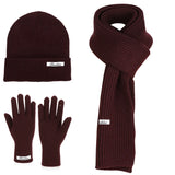 Warm knitted wool hat, gloves and scarf set for winter protection by HSF Marketplace