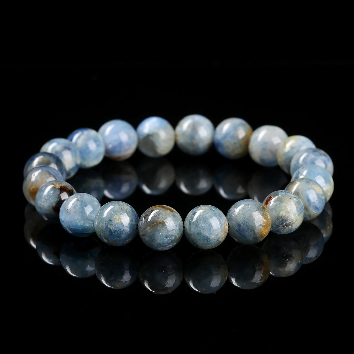 JD Natural Dragon Scale Brazilian Kyanite Bracelet Iridescent Healing Stone Beads for Women  Men Unique Chakra Jewelry Gift