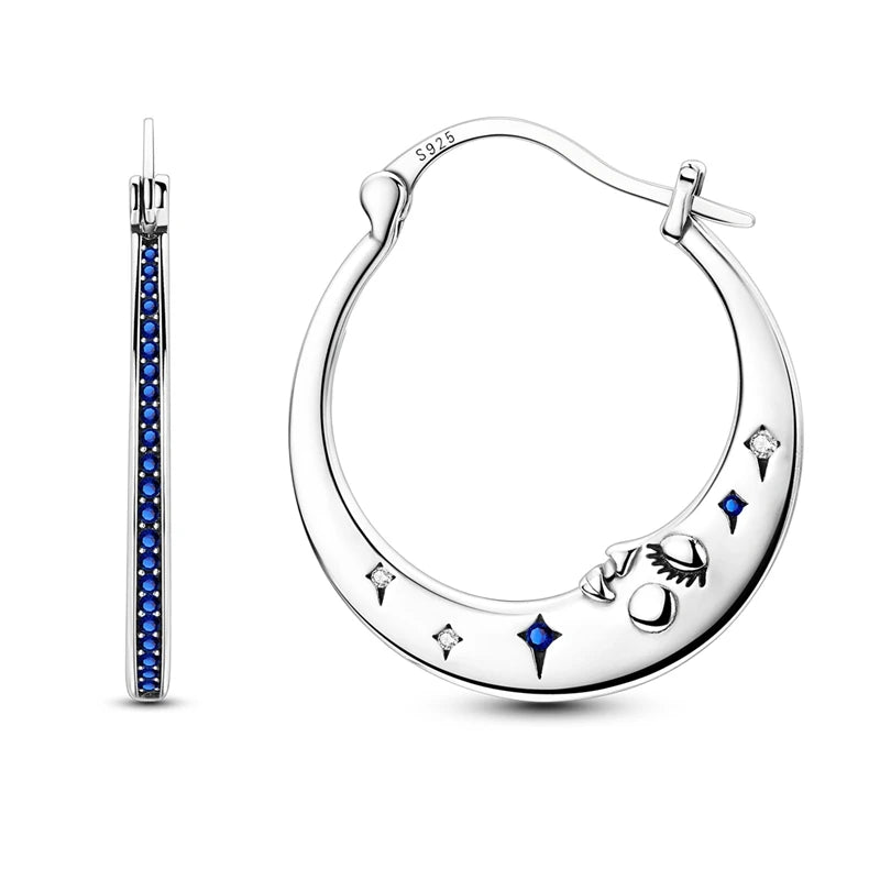Hypoallergenic CZ zircon hoop earrings in 925 sterling silver by HSF Marketplace