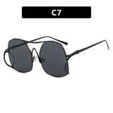 Y2K oversized bold sunglasses for women with UV400 protection, metal frame, vintage aesthetic, trendy streetwear eyewear