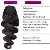 Kinky curly human hair drawstring ponytail extensions, Newmi 3B 3C curls in natural black by HSF Marketplace
