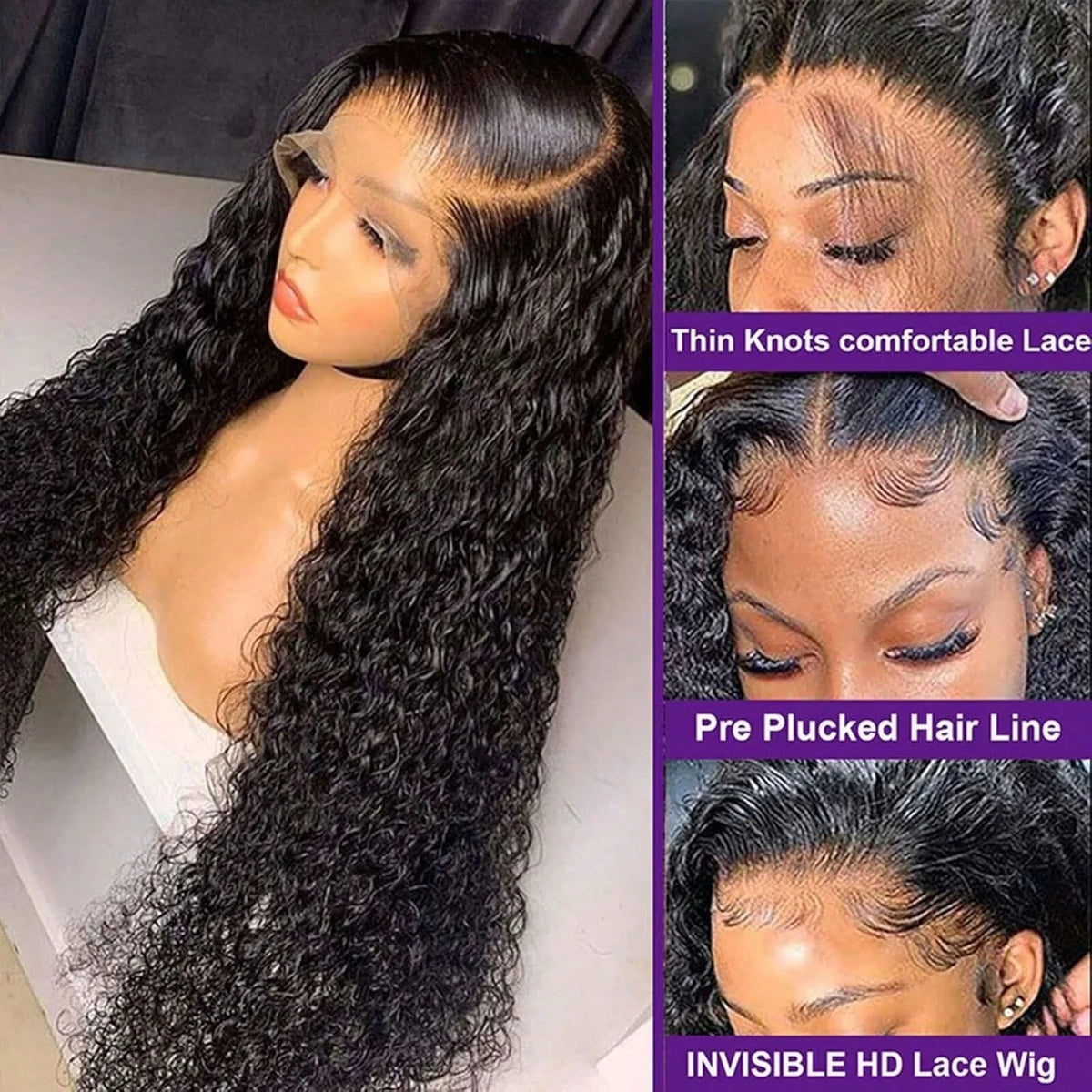 13x4 13x6 HD Lace Frontal Wig Brazilian Virgin Cuticle Aligned Human Hair For Black Women Pre Plucked Baby Hair Natural Hairline Loose Deep Wave Curly Wigs