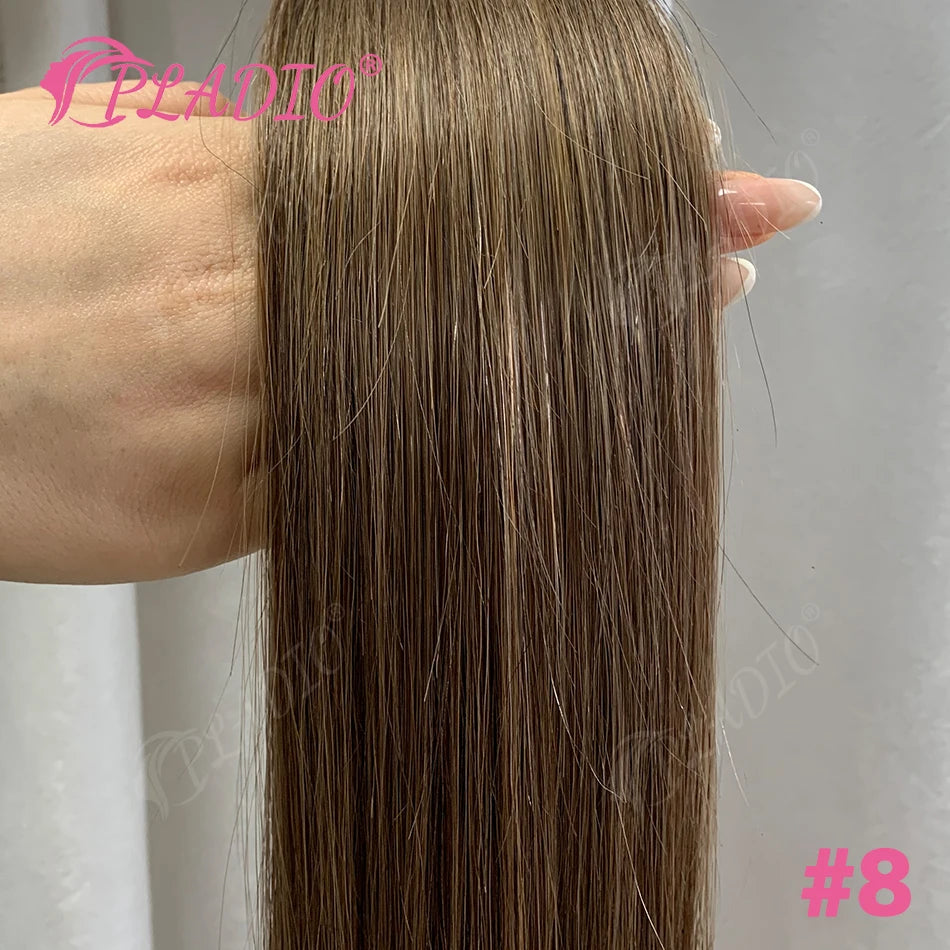 Straight Brazilian Remy human hair wrap-around ponytail extension with clip-in attachment, 12–28 inch lengths