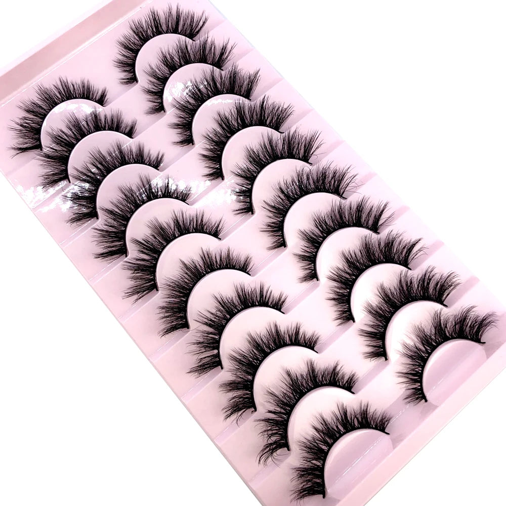 HSF Marketplace 3D faux mink hair false eyelashes, 10 pairs of fluffy lashes in assorted styles