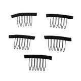 50pieces Black Steel Polyester Durable Wig Combs with Polyester cloth For Hair Pieces Wig Accessories Tools
