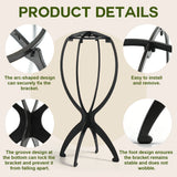 GOIPLE Wig Stand with Wig Shampoo Set for Storage, Detangling Brush and Vent Brush Suitable for Daily Use and Travel