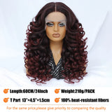Latisha Lace Frontal Wigs 13x6 Synthetic High Temperature Fiber HD Lace Frontal Wigs 24 Inch Loose Curls Lace Wig For Afro Wome