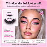 Self adhesive pre-glued half false eyelashes with soft clear band and reusable cat eye style by HSF Marketplace