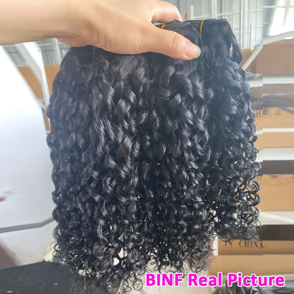 8-24" Burmese Pixie Curly Bundles With HD Lace Closure Human Hair Bundles Deal Vietnamese Raw Hair Bundles Spiral Curly Hair