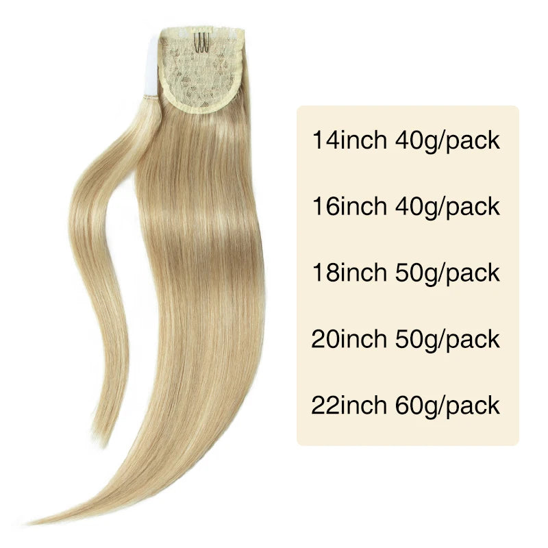 Silky straight Remy human hair clip-on ponytail extension for women by HSF Marketplace