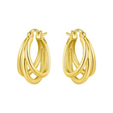 925 sterling silver 18K gold plated cherry blossom butterfly hoop earrings for women