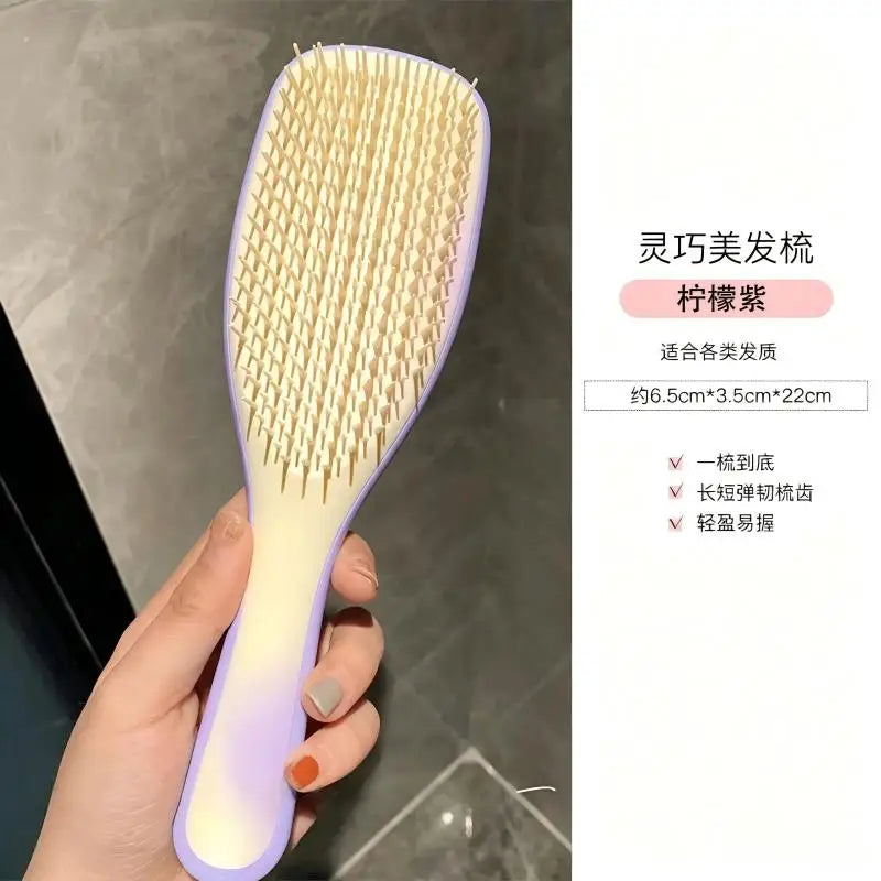 Anti-Static Tangle-Free Portable Hair Comb for Curly And Straight Hair Dandruff-Free Plastic Comb with Handle for Home Use