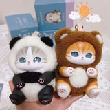 Mofusand cat vinyl plush blind box keyring mini collectible figure hanging from a bag