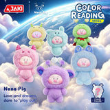 JAKI Nono Pig plush blind box keychain, kawaii stuffed animal piggy bag charm collectible figure