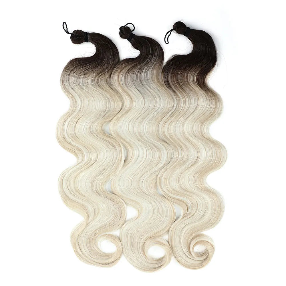 26 Inch Crochet Braid Hair 300G Synthetic Ombre Brown 27/30/613 Deep Wave Braiding Hair Extensions Body Wave Twist Crochet Hair