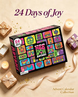Hot Needoh Advent Calendar sensory toy set by HSF Marketplace with 24 surprise squeeze toys for stress relief and festive countdown fun.