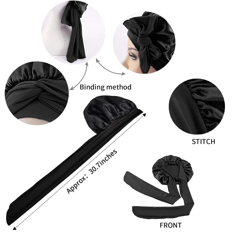 Satin sleeping cap for women, hair care bonnet nightcap by HSF Marketplace