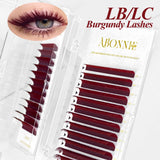 Burgundy individual false eyelashes by HSF Marketplace for a bold look
