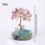 1PC Natural Crystal Tree Handmade Tree of Life Reiki Healing Mineral Specimen Home Decoration Gifts Souveni Drop Glue Resin Base