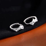 2026 metal four-star hoop earrings with zircon geometric circle design for women by HSF Marketplace