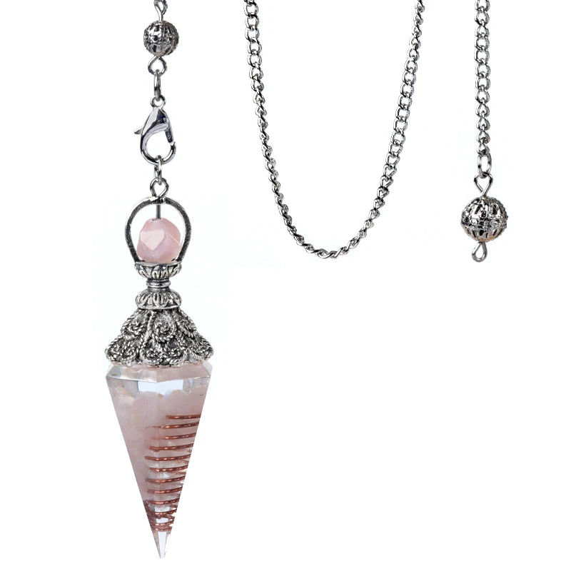 Natural stone pendulum pendant for jewelry making and energy use by HSF Marketplace