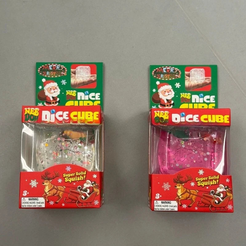 2026 New Needoh Christmas Glow-in-the-dark Square Pinch Music Christmas Element Filled with Maltose Pinch Music Toy