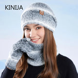 Women's winter cap, gloves and scarf set with fleece lining by HSF Marketplace