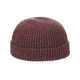 Warm knitted melon hat winter beanie for men and women in textured knit design