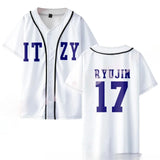 KPOP Korean baseball jersey T-shirt for Yuna and Ryujin fans, HSF Marketplace K-culture merch