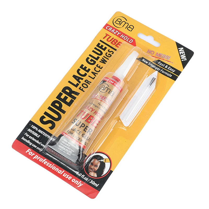 BMB Super Lace Wig Glue 12ml/30ml Waterproof Invisible Wig Adhesive, Strong Hold for Lace Front & Hairpieces, Professional