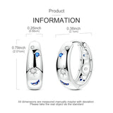 925 sterling silver hoop earrings with blue night sky gemstones by HSF Marketplace