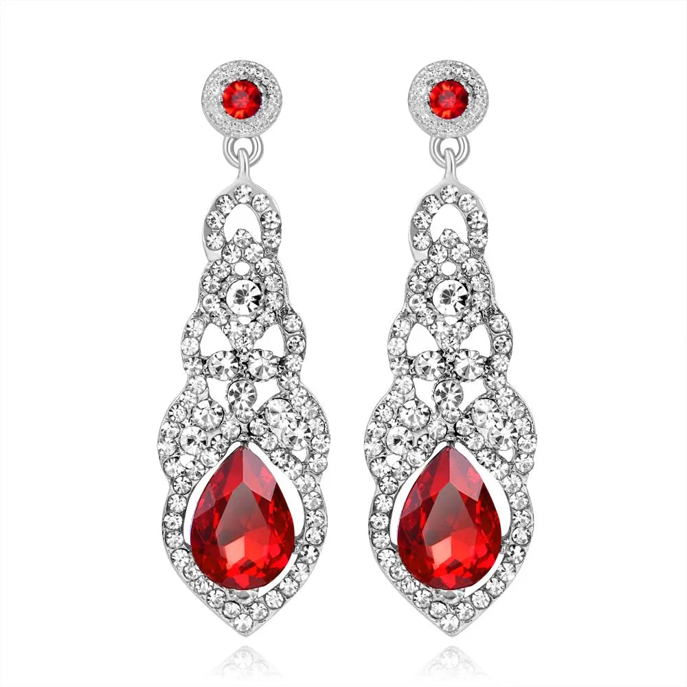 Champagne crystal drop earrings by HSF Marketplace for elegant wedding looks