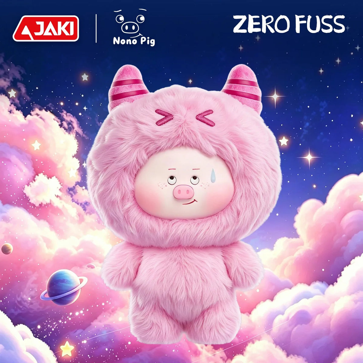 JAKI Nono Pig plush blind box keychain, kawaii stuffed animal bag charm collectible figure
