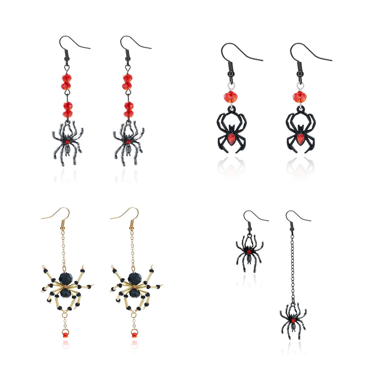 Gothic spider dangle earrings for women, punk holiday jewelry by HSF Marketplace