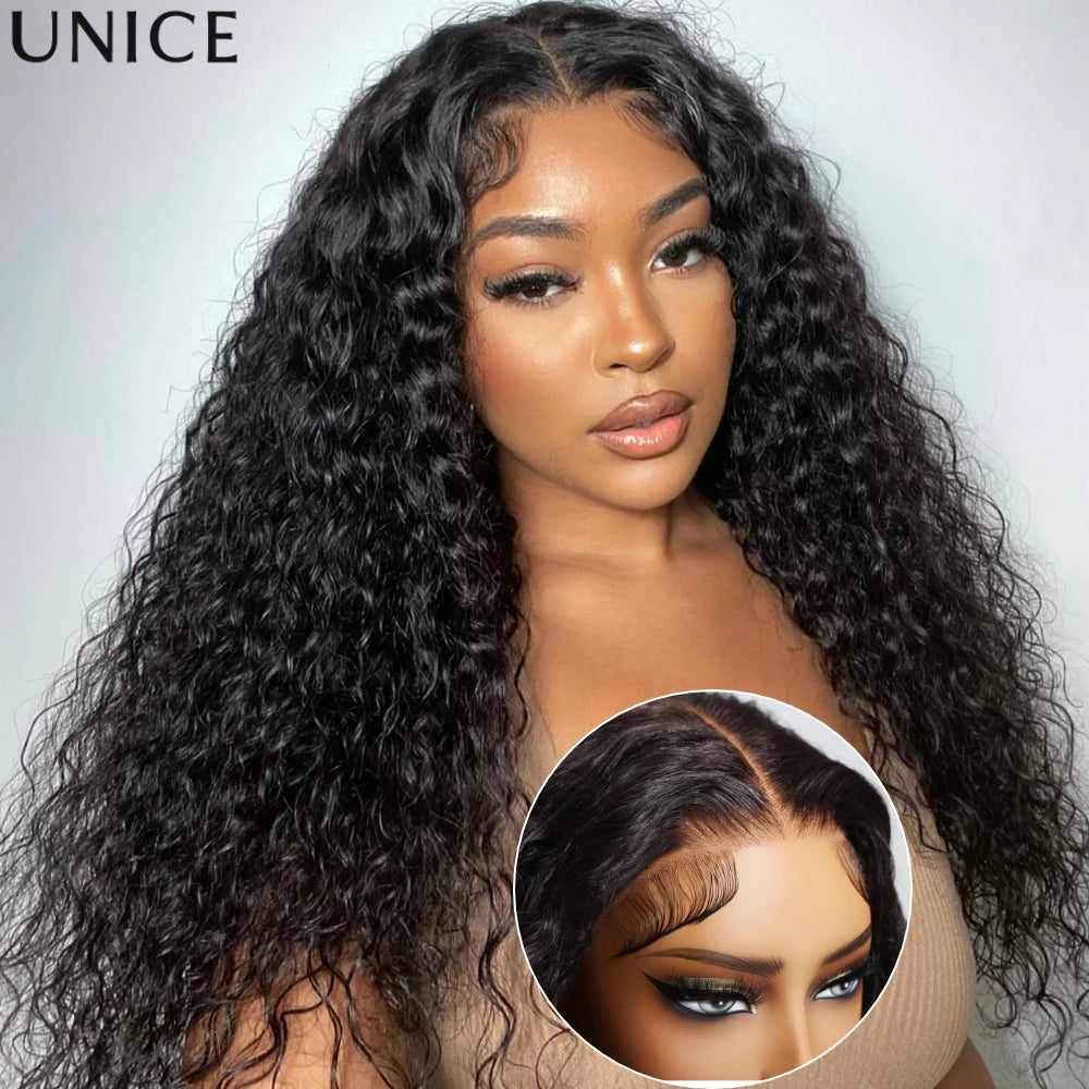 Natural black water wave glueless wig, 100% human hair, HSF Marketplace human hair wig