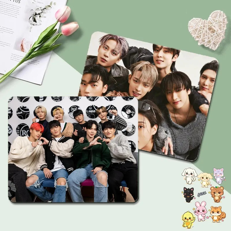 ATEEZ mouse pad with anti-skid base and wrist support for fans, K-culture merch by HSF Marketplace