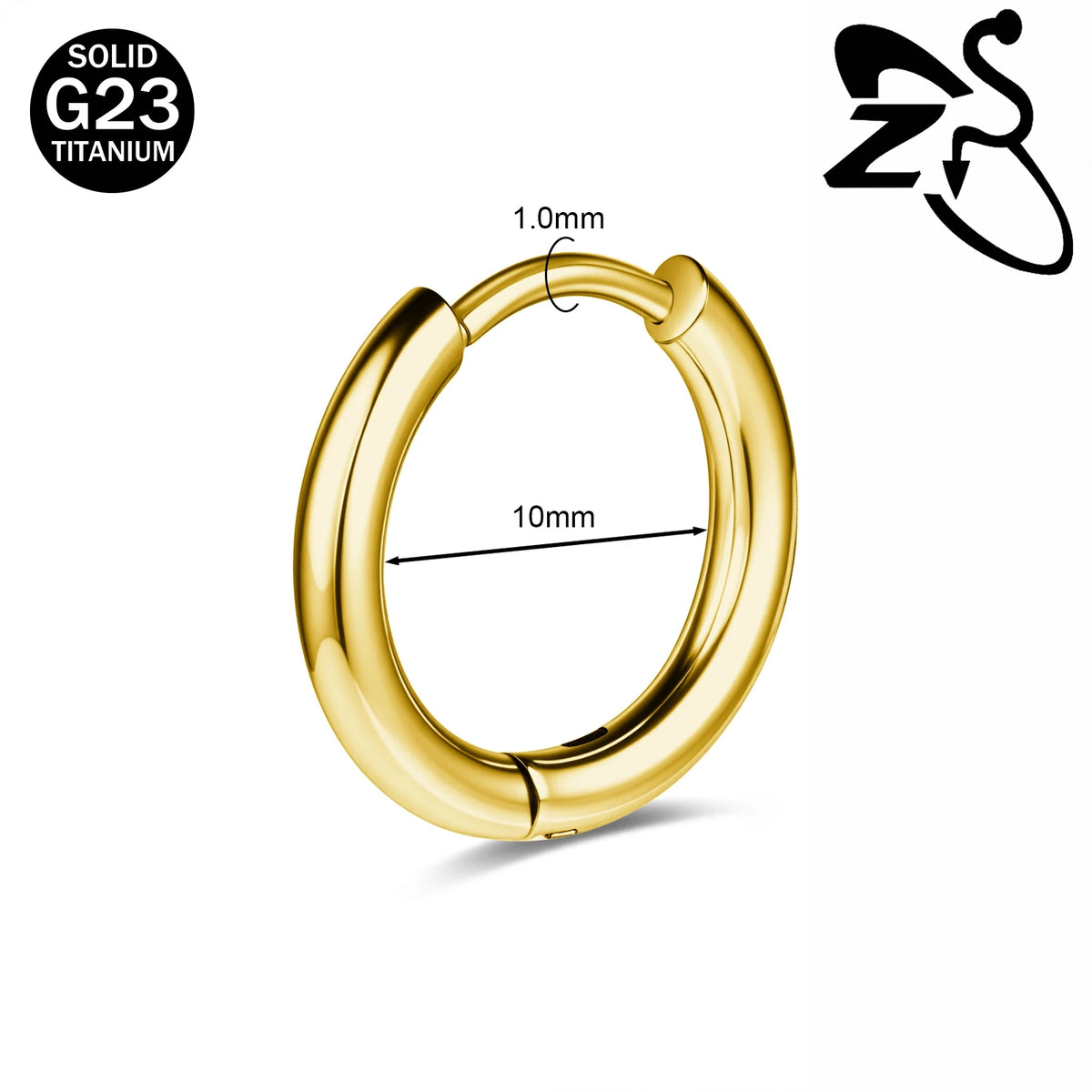 Titanium hoop earrings 18G for helix and cartilage piercings by HSF Marketplace