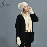Women's warm cashmere wool winter hat, gloves, and scarf set from HSF Marketplace