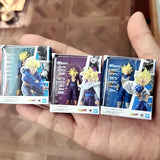 HBandai Dragon Ball SHF Mini Gashapon figures featuring Goku, Vegeta, and Trunks, 5cm desktop collectibles