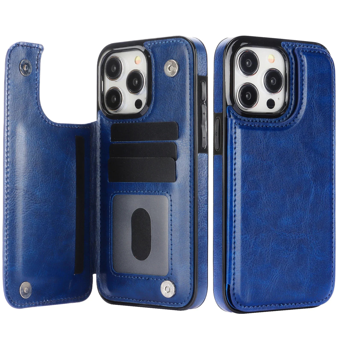 Leather wallet case with card slot for iPhone models by HSF Marketplace