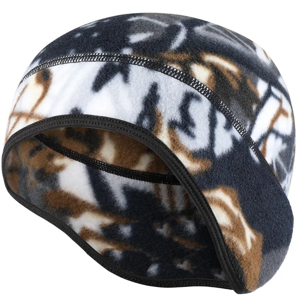 Women's winter fleece beanie hat with ear cover, windproof thermal warmth for skiing and snowboarding