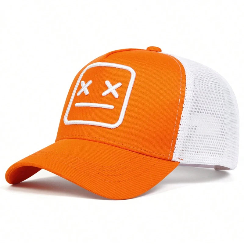 Unisex crying face embroidery baseball cap for summer style, HSF Marketplace women's hat