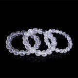 JD Natural Stone White Phantom Crystal Strand Bracelet Reiki Healing Crystal Jewelry Gift for Women Men Elastic Beaded Bracelet