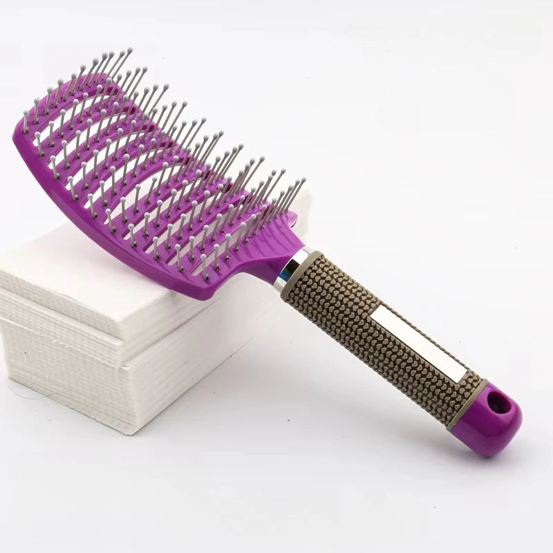 HAIRSOFLY detangling hair brush for wet curly hair with scalp massage bristles